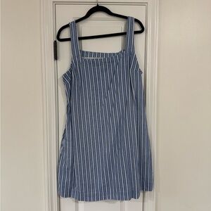 a new day Blue and White Striped Sleeveless Cotton Dress